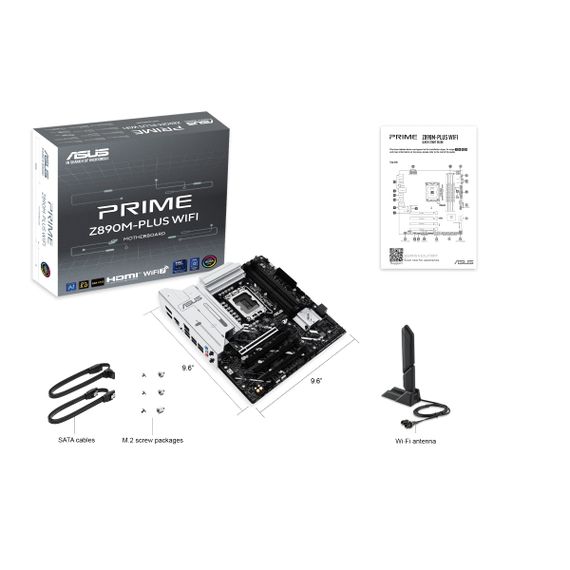 Материнcька плата ASUS  PRIME Z890M-PLUS WIFI s1851 Z890 4xDDR5 M.2 HDMI DP Wi-Fi mATX (90MB1J80-M0EAY0) | Зображення 1