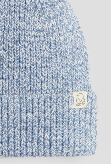 Дитяча демісезонна шапка-біні в'язана H&M 49-50 Блакитна (26012203C) | Зображення 1