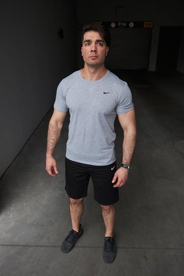 Комплект чоловічий Nike: футболка сіра + шорти чорні (9852144482)