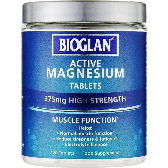 Микроэлемент Магний Bioglan Active Magnesium 375 mg 120 Tabs