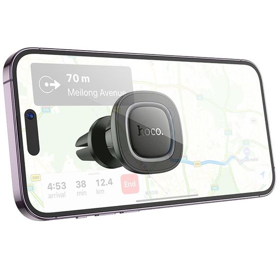 Автотримач Hoco H72 Crown magnetic (air outlet) Black / Metal gray | Зображення 2