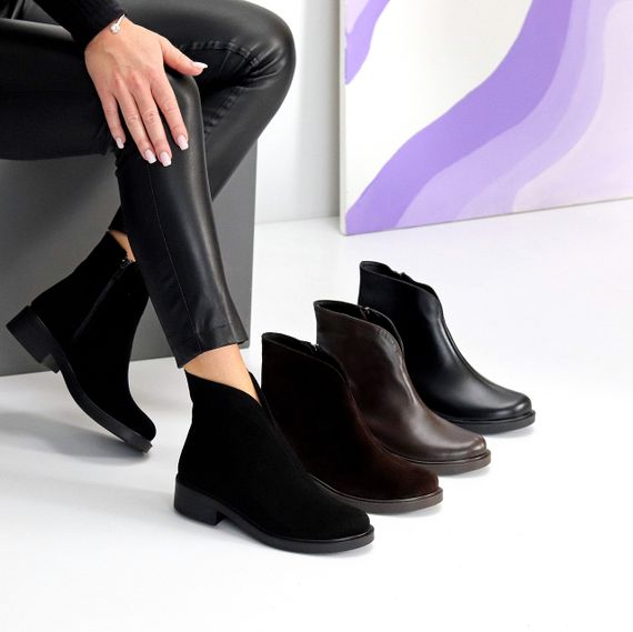 Шикарные черные ботинки натуральная замша стильный минимализм | Зображення 8