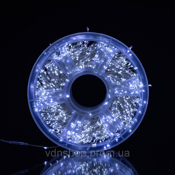 Новогодняя гирлянда комнатная роса Хвойная лапа 50 м 1500 LED белый провод Белое сияние D1500L50MWW | Зображення 1