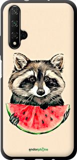 Чохол на Huawei Nova 5T Єнотик з кавуном "4605b-1833-2448"