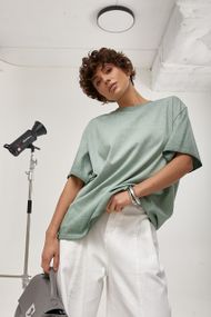 Футболка вільного фасону з ефектом тай-дай - м'ятний цвет, ONE SIZE (є розміри)