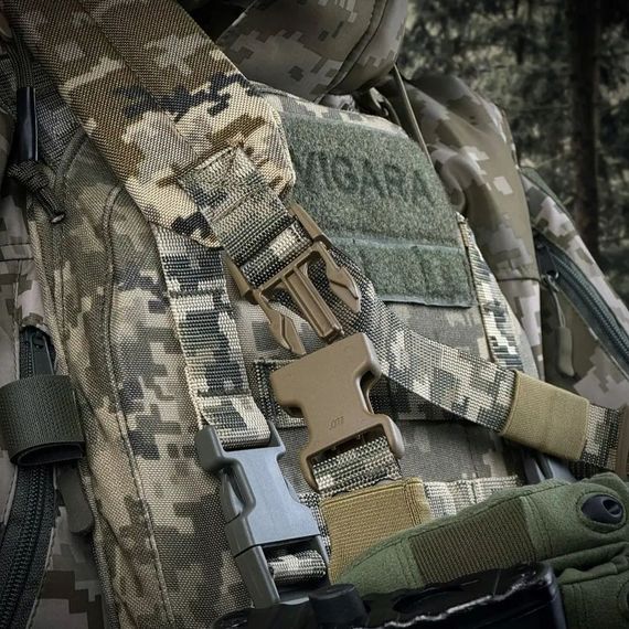 Ремінь для зброї  триточковий H&K карабіном та широким наплічником піксель | Зображення 3