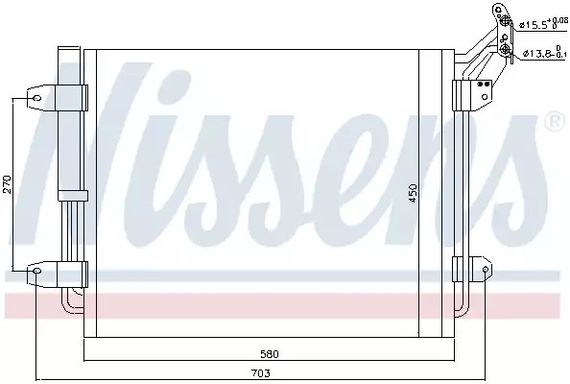 Радіатор, конденсор кондиціонера VW TIGUAN, NISSENS (940138)