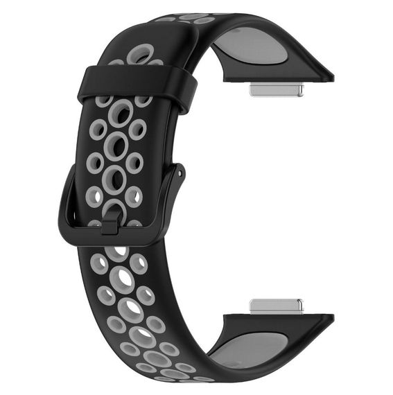 Силіконовий ремінець Primolux Perfor Classic для смарт-годинника Huawei Watch Fit 2- Black&Grey | Зображення 3