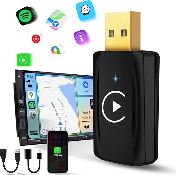 Беспроводной адаптер CarPlay U2C-AIR 3.0, Только для автомобилей с CarPlay и iOS 10+ для iPhone, | Зображення 1