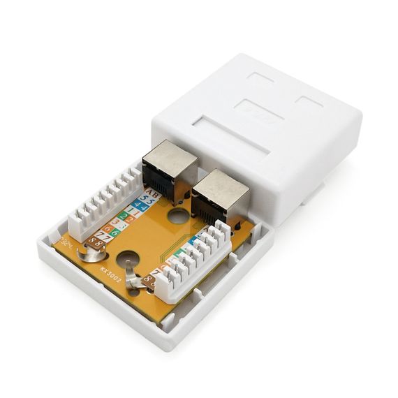 Розетка RITAR FTP 8P8C RJ45 2 порт Cat-6, накладная белая | Зображення 2