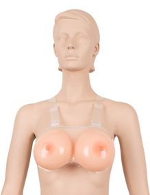 Накладная силиконовая грудь Cottelli Collection на бретелях, бежевая, 2 х 600 г sexstyle