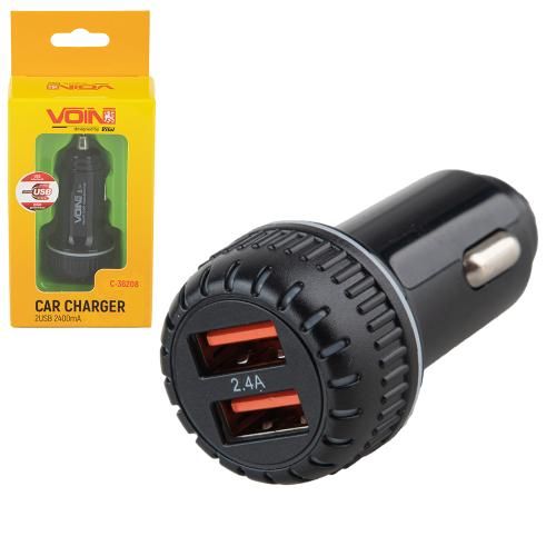 Автомобільний зарядний пристрій VOIN C-36208, 2USB (12/24V - 5V 2,4A) | Зображення 1