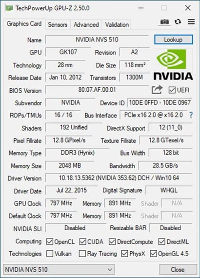 Дискретная видеокарта nVidia NVS 510, 2 GB DDR3, 128-bit / 4x miniDP / SFF б/у | Зображення 4