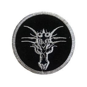 Нашивка на одяг (термо) Hail Satan Бафомет 75 мм Чорний