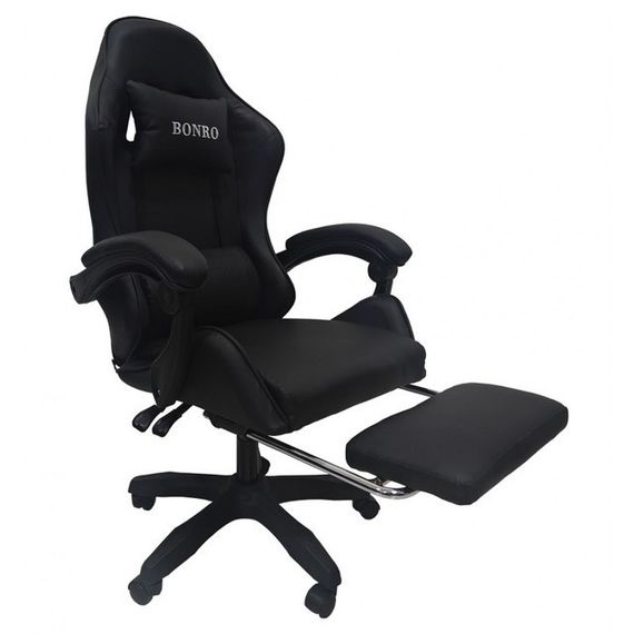 Крісло геймерське Bonro Бонро B-945 чорне з підставкою для ніг (42401105) | Зображення 9