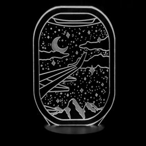 Акриловый светильник-ночник Ночной полет белый tty-n001077