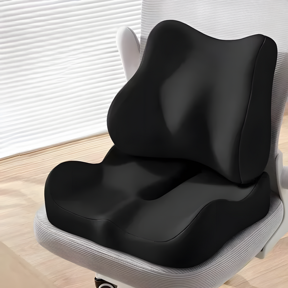 Комплект ортопедичних подушок Memory Foam для авто та офісного крісла black