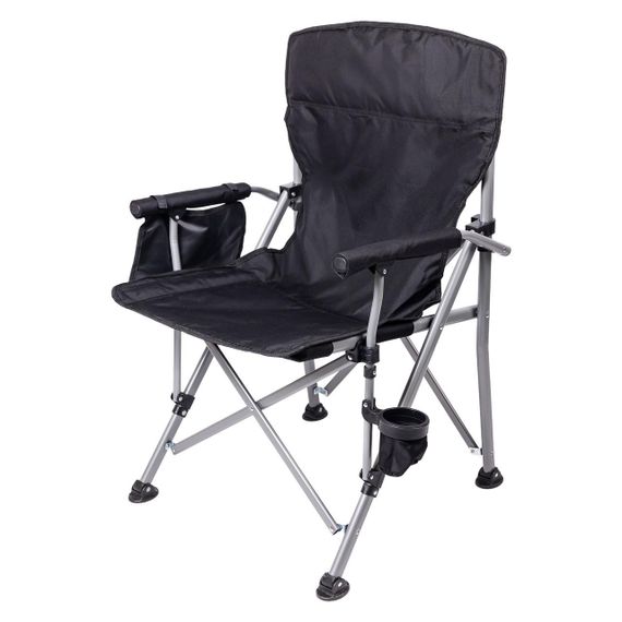 Крісло для риболовлі розкладне туристичне 60х57х92 см складне крісло для кемпінгу на природу Чорне