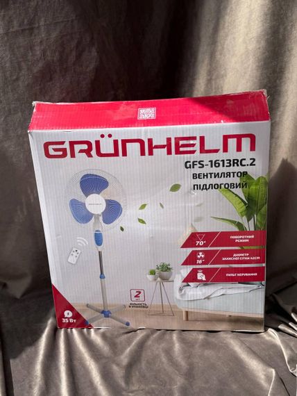 Напольный вентилятор Grunhelm GFS-1613RC.2 с пультом ДК 2 скорости таймер регулировки высоты 35 Вт Белый с синим | Зображення 6