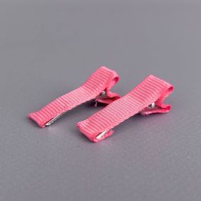 (10 шт) Заколка-заготовка уточка с репсовой лентой 3,5 см - коралловый
