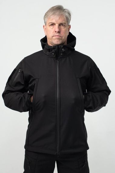 Військова куртка на флісі Soft Shell Military Black | Зображення 1