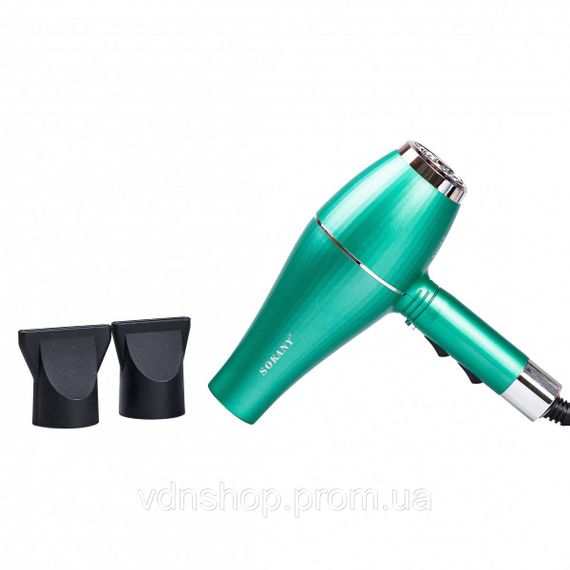Фен для волос Sokany SK-14009 с двумя концентраторами зеленый | Зображення 1
