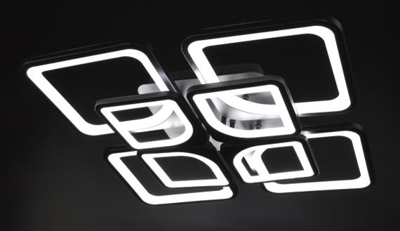 Люстра світлодіодна стельова LED світильник для квартири на стелю лед з пультом 25918 Чорний 10х56х56 см. | Зображення 1