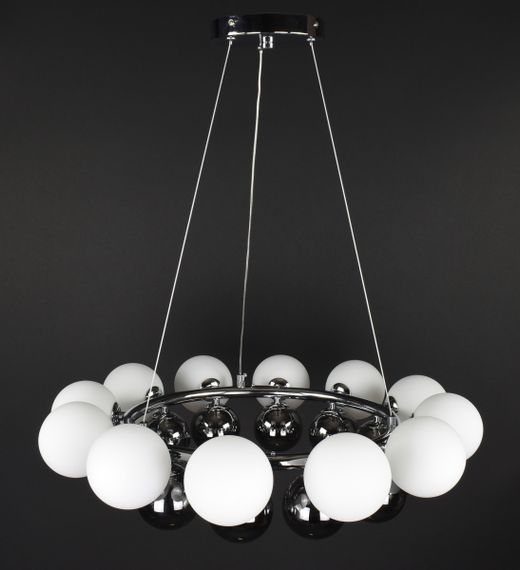 Люстра підвісна на 12 лампочок 27909 Хром 25-160х62х62 см. | Зображення 5