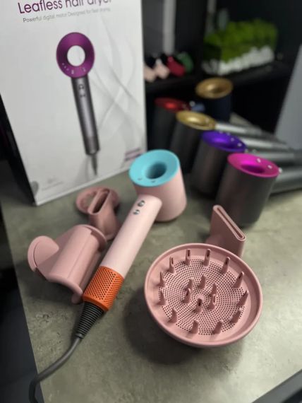 Фен Super Hair Dryer ceramic pop з іонізацією та турборежимом 5 насадок (Y-39)  персиковий | Зображення 3