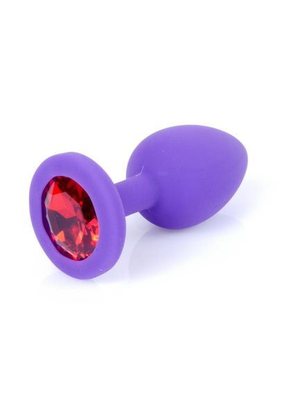 Анальна пробка - Jewellery Silicone Purple Plug S Red sexstyle | Зображення 6