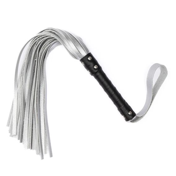 Флогер з комбінованої шкіри Flirty COMBO Leather - Black & Silver, BM-00035 sexstyle | Зображення 1