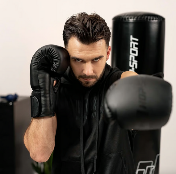 Боксерські рукавиці Hop-Sport HS-BG10 10oz чорні | Зображення 4