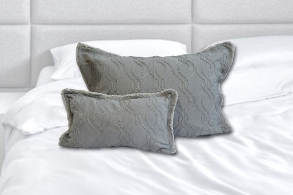 Покрывало з бахромой Kayra 240х260 см Dolores серое | Зображення 3