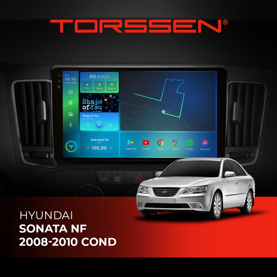 Штатна магнітола Torssen 2K Hyundai Sonata NF 08-10 cond F9464 4G Carplay DSP