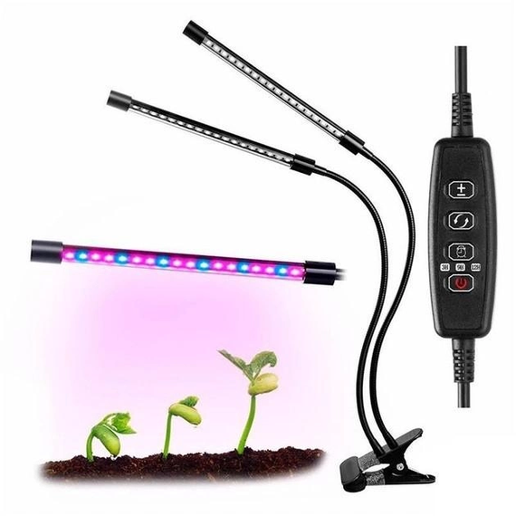 Світлодіодна фітолампа Grow Light для вирощування рослин, розсади Повний спектр 2 голови