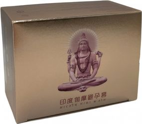 Презервативи Olo Gold Budda з гіалуроновим змащенням і ароматом ванілі, ребристі з точками, 10 шт