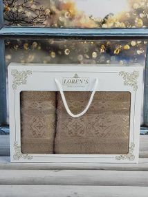 Полотенца Mame krestik kahve Махра набор 2шт