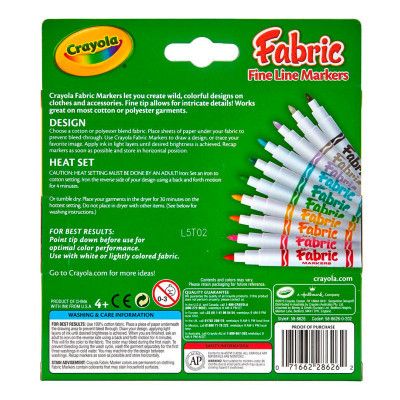 Набор для творчества Crayola Фломастеры для рисования по ткани 10 шт (58-8633) | Зображення 1