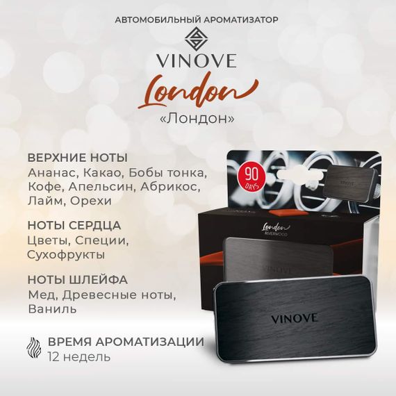 Ароматизатор в машину VINOVE Лондон темное дерево | Зображення 3
