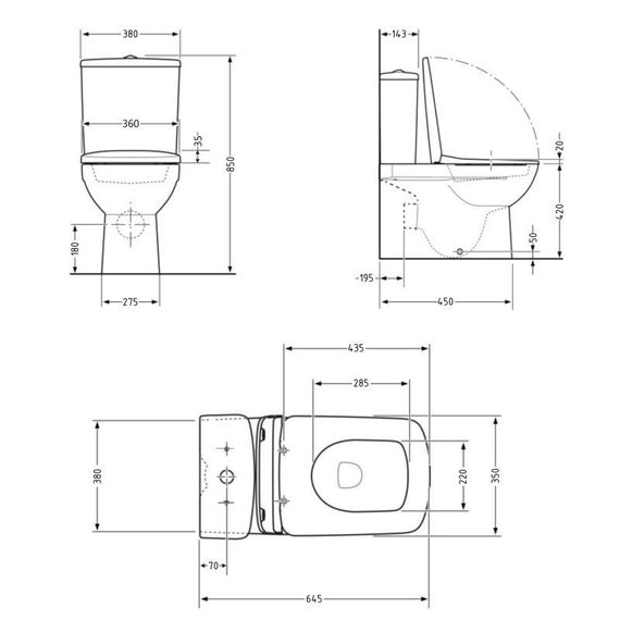Унитаз напольный Qtap Crow Ultra Quiet безободковый с ягодением Soft-close QTCRO27W51028 | Зображення 1