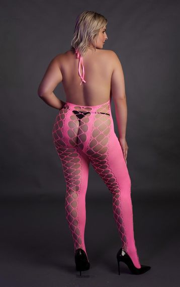 Бодістокінг - Ouch! Bodystocking With Halterneck Pink, XL/4XL | Зображення 6
