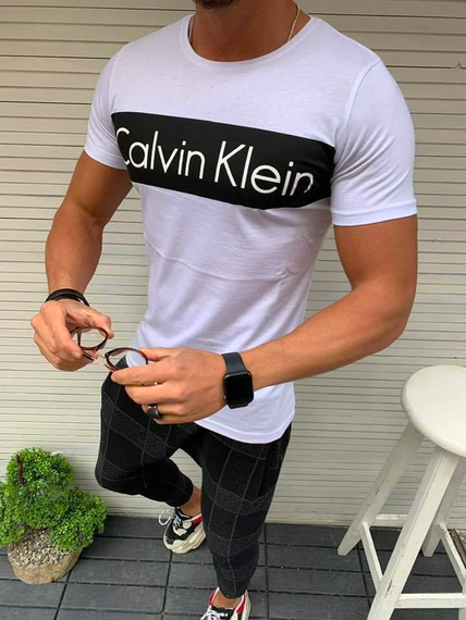 Футболка Кельвін біло-чорний S M