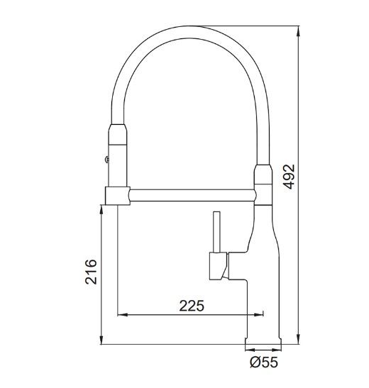 Змішувач для кухні Koer KI-70005-05 з чорним силіконовим виливом (KR5005) | Зображення 1