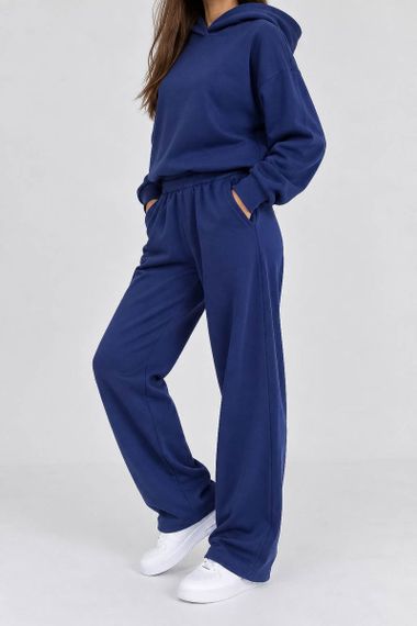 Спортивний костюм жіночий однотонний, колір синій, 244R1008-10 | Зображення 1