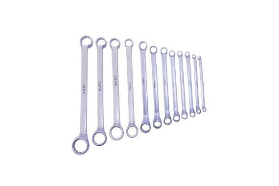 Набор ключей накидных двусторонних CrV 6х7, 8х9, 10х11, 12х13, 14х15, 16х17, 18х19, 20х22, 21х23, 24x27,