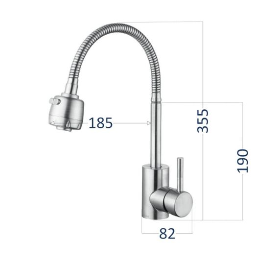 Змішувач для кухні Lidz Aria 015F41, Nickel (k35) LDARI015F41NKS45306 | Зображення 1