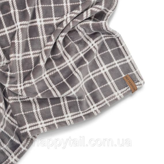 Плед для собак та котів Pet Fashion Bliss 1 (Блісс), сірий картатий, 70,5х55,5 см | Зображення 3