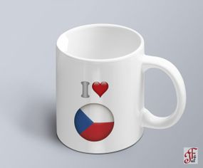 Чашка  з принтом я люблю Чехію з зображенням прапору  (02010109048)