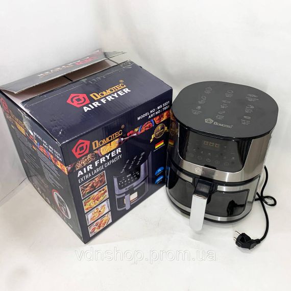 Аэрофритюрница электрическая для дома Domotec MS-3221 3500 Вт 7 л, Безмасляная фритюрница электрическая WL-21 | Зображення 2