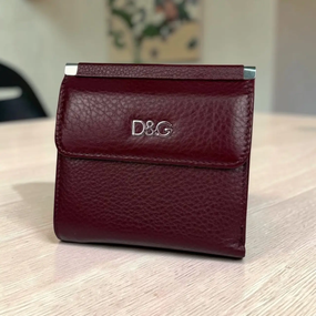 Гаманець жіночий маленький шкіряний із монетницею Бордовий (1957Б)